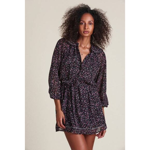 The Shirt by Rochelle Behrens Dresses & Skirts - The Shirt by Rochelle Behrens Taylor Mini Dress Black Leopard S Coquette NEW